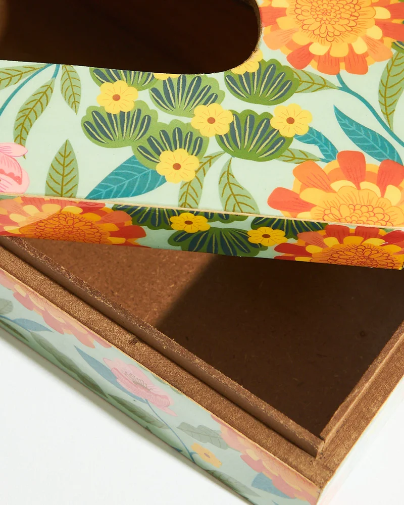 Chumbak Marigold Tissue Box, Wood