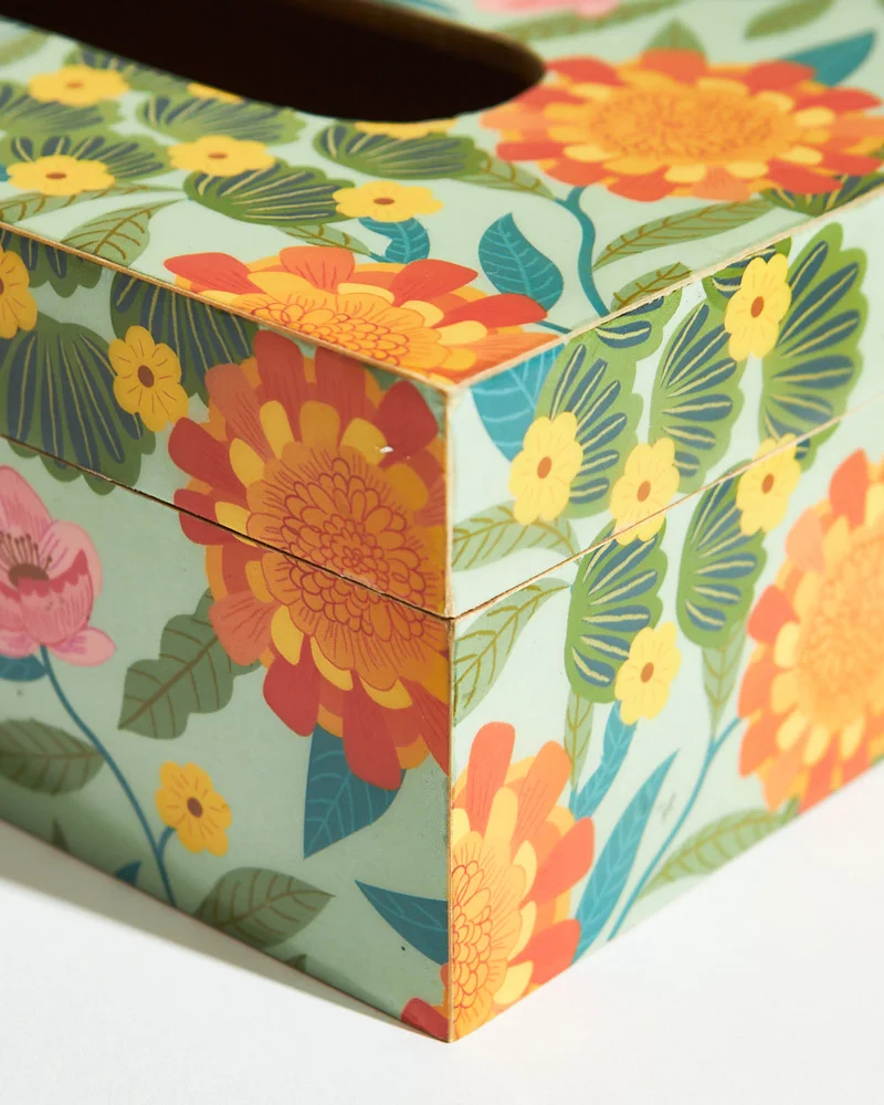 Chumbak Marigold Tissue Box, Wood