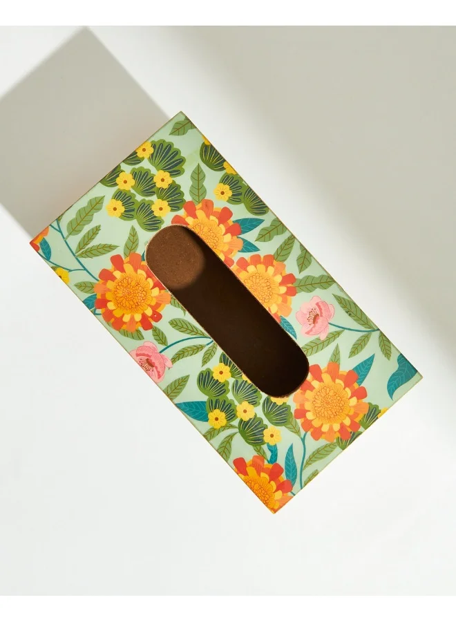 Chumbak Marigold Tissue Box, Wood