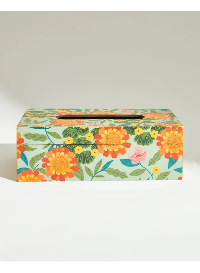 Chumbak Marigold Tissue Box, Wood