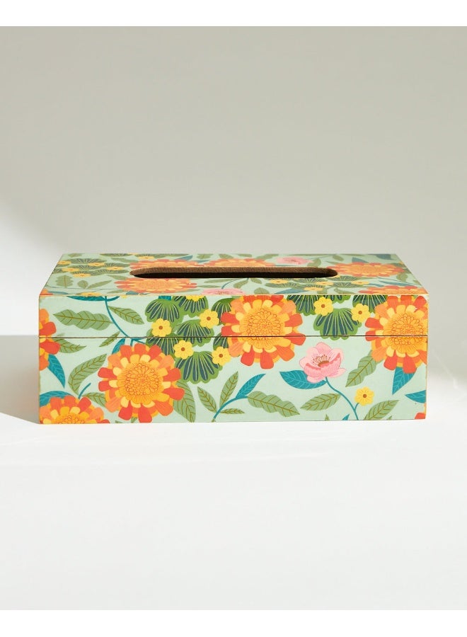 Chumbak Marigold Tissue Box, Wood  - Image 3