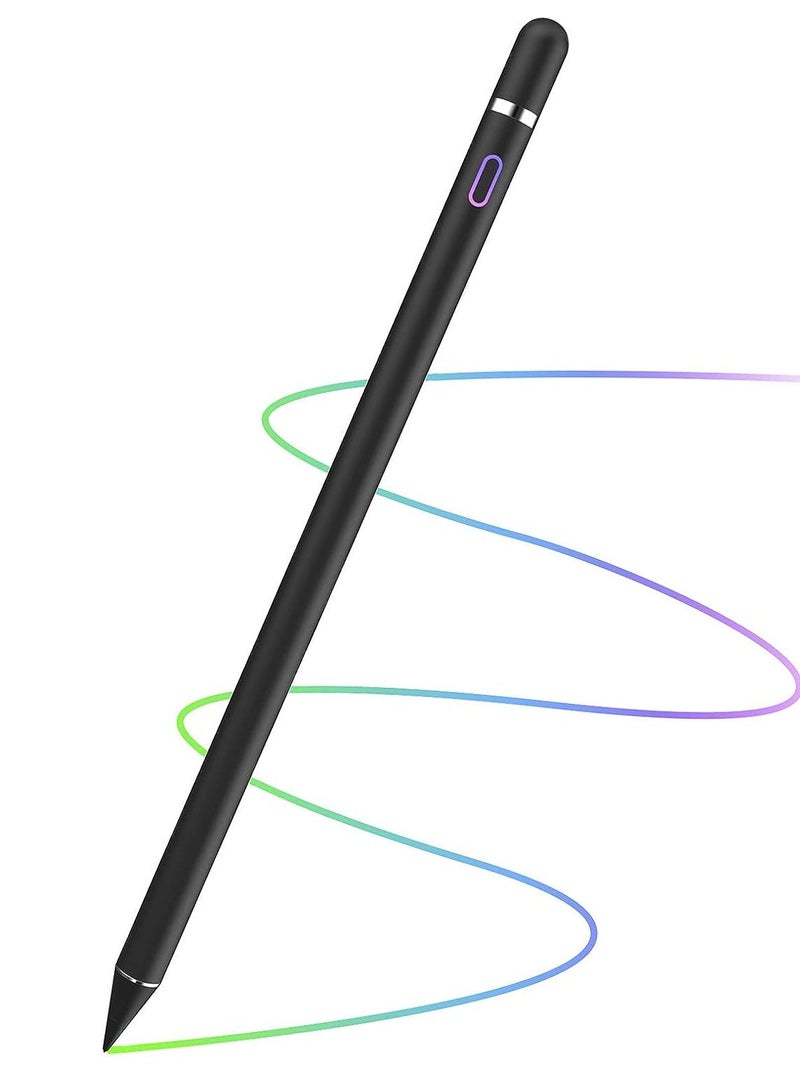 ELTRAZONE Stylus Pens for Touch Screens, Upgraded Pencil Compatible with iPad Generation Pro Air Mini iPhone Galaxy Surface Kindle Fire Android Alternative Tablet Stylist Smart Digital Drawing Pen (Jet Black) - Image 1