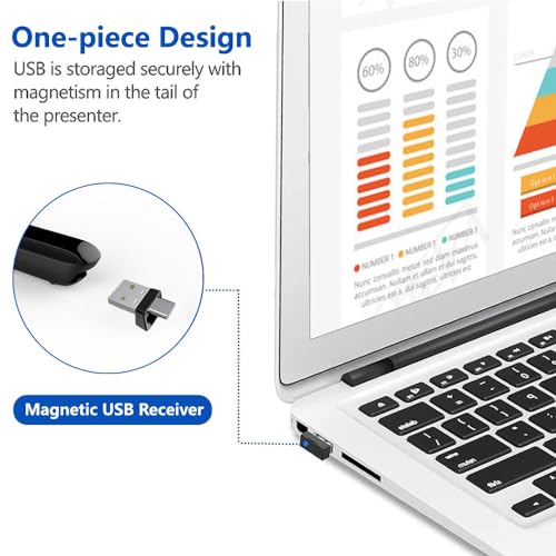 VOVIGGOL USB/Type-C 2 in 1 Presentation Clicker for Powerpoint, Hyperlink Volume Control Wireless Presenter Remote Presentation Pointer Slide Advancer PPT Clicker for Mac iPad Computer Laptop - Image 5
