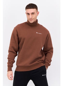 Champion Men Sportswear Fit Embroidered Logo Long Sleeves Outdoor Sweatshirt, Brown  - Image 1