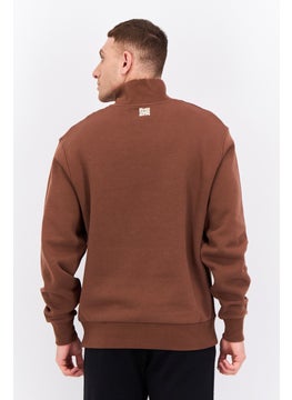 Champion Men Sportswear Fit Embroidered Logo Long Sleeves Outdoor Sweatshirt, Brown  - Image 3