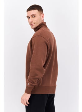 Champion Men Sportswear Fit Embroidered Logo Long Sleeves Outdoor Sweatshirt, Brown  - Image 2