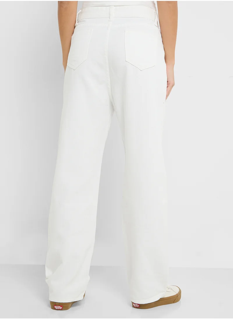 جينجر High Rise Straight Fit Jeans