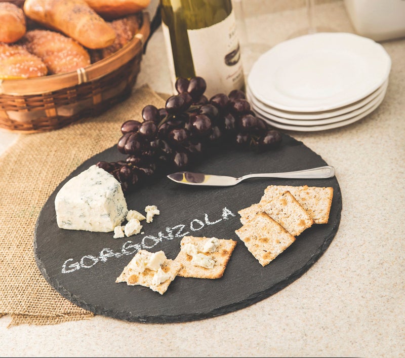 Fox Run 3808 Slate Cheese Board, Round Gray, 12 x 12 x 0.25 inches - Image 4
