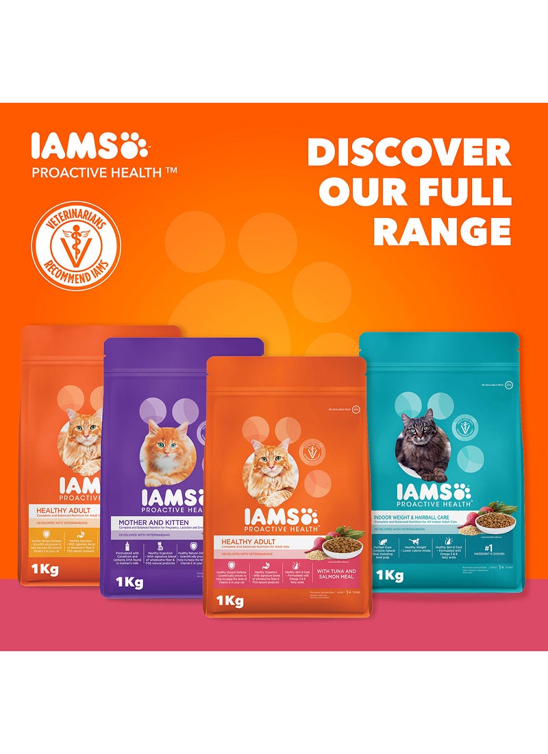 Iams Healthy Adult with Tuna and Salmon Dry Cat Food 1kg - Image 4