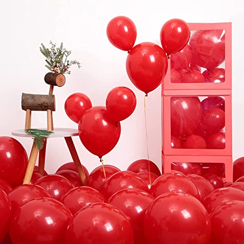 atorakushon Latex Red Color Super Quality Rubber Balloons 10" Christmas Xmas Balloons Best For Theme Party Decoration Birthday Wedding Anniversary Office Party Purpose Opening Ceremony Pack of 50 pcs - Image 1