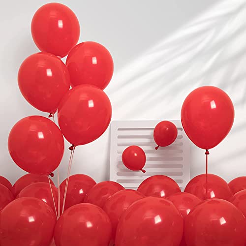 atorakushon Latex Red Color Super Quality Rubber Balloons 10" Christmas Xmas Balloons Best For Theme Party Decoration Birthday Wedding Anniversary Office Party Purpose Opening Ceremony Pack of 50 pcs - Image 3