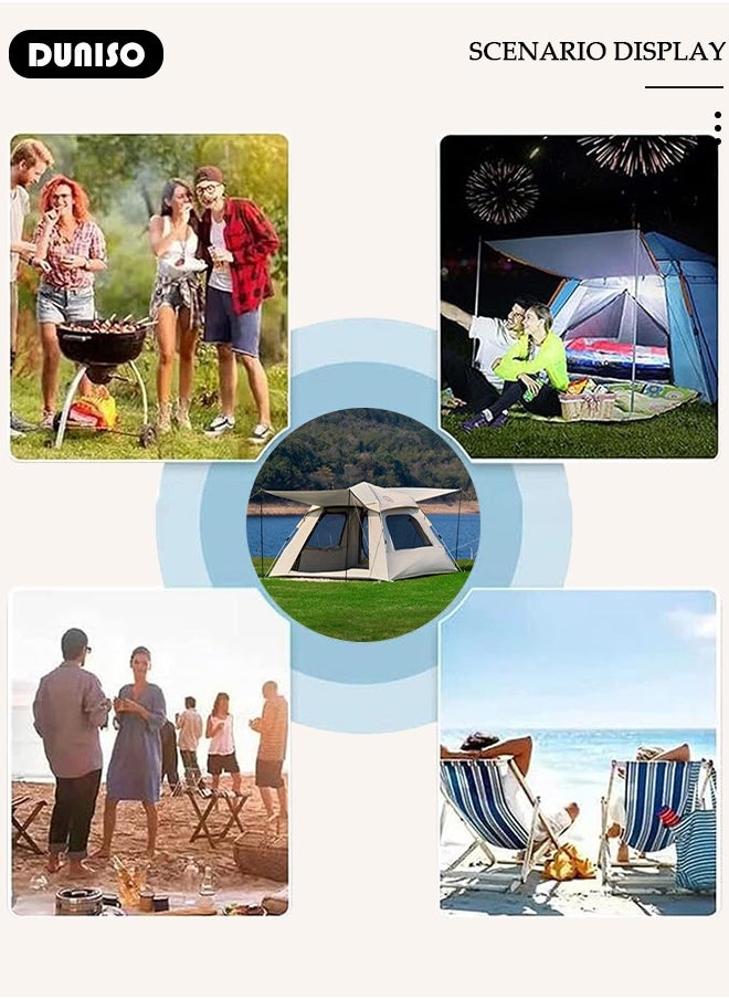 DUNISO 3-4 Person Lightweight Camping Tent, Instant Pop Up Tent 3S Setup, Automatic Family Camp Tent Outdoor, Waterproof Hiking Dome Tent with Carry Bag for Camping Backpacking, Trip, Beach  - Image 3