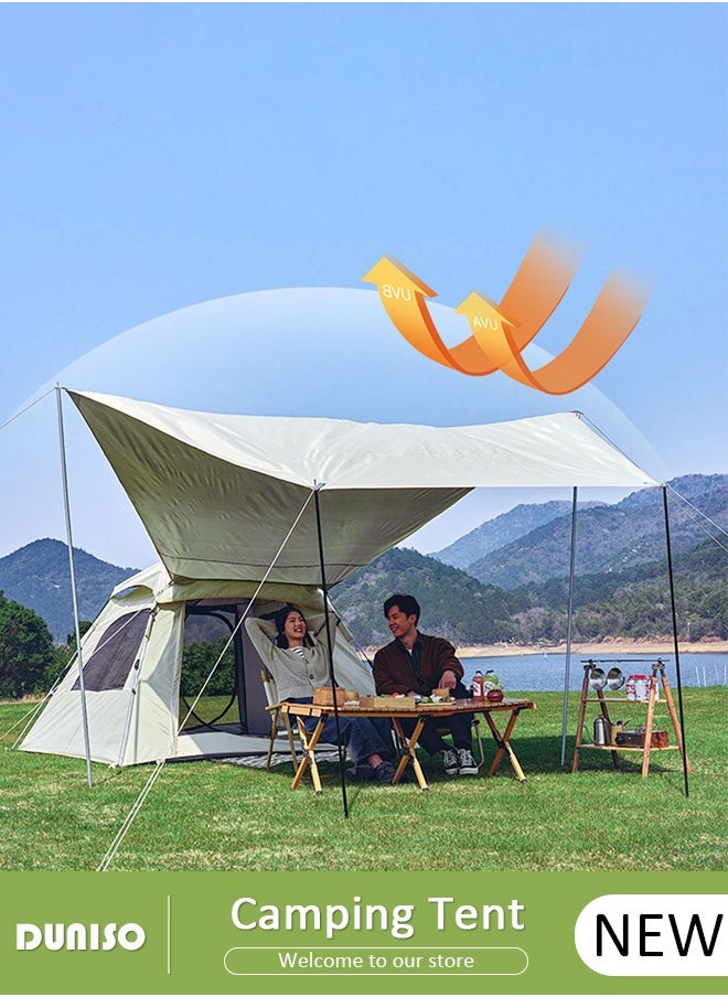 DUNISO 3-4 Person Lightweight Camping Tent, Instant Pop Up Tent 3S Setup, Automatic Family Camp Tent Outdoor, Waterproof Hiking Dome Tent with Carry Bag for Camping Backpacking, Trip, Beach  - Image 1