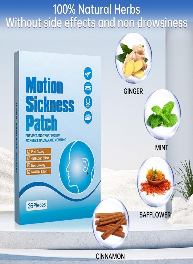 YONNAXO 36 Pcs Motion Sickness Patch, Anti Nausea Sea Sickness Patch with 2 Pairs Motion Sickness Wristbands, Travel Motion Car Sickness Relief Bands for Nausea, Dizziness and Vomiting from Seasickness - Image 4