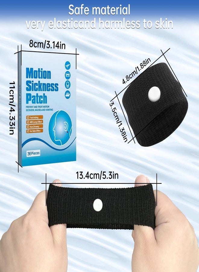 YONNAXO 36 Pcs Motion Sickness Patch, Anti Nausea Sea Sickness Patch with 2 Pairs Motion Sickness Wristbands, Travel Motion Car Sickness Relief Bands for Nausea, Dizziness and Vomiting from Seasickness - Image 2