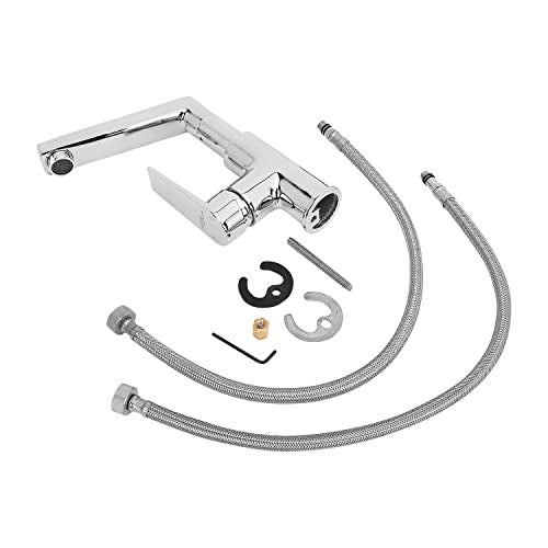 Hindware Italian Collection F360028CP Element Hot and Cold Sink Mixer with Swivel (Deck Mounted), Brass with Chrome Finish - Image 5