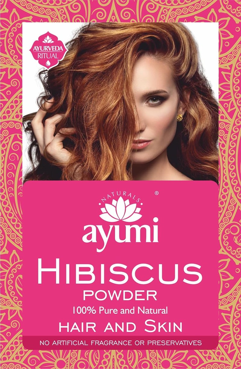 Ayumi Hibiscus Powder 100 g Hydrating Hair Masks for Dry Damaged Hair Anti Ageing Hibiscus Mask for Face Care Brightening Facial Mask for Spot Treatment Strengthening Hair Powder Men Women