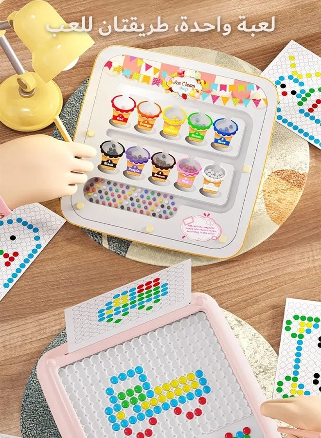 Aijmil لوحة رسم مغناطيسية 2 في 1 للأطفال، متاهة أرقام مغناطيسية ملونة، لوحة تعليمية تفاعلية للعد والتعرف على الألوان - هدية تعليمية مبتكرة - Image 2