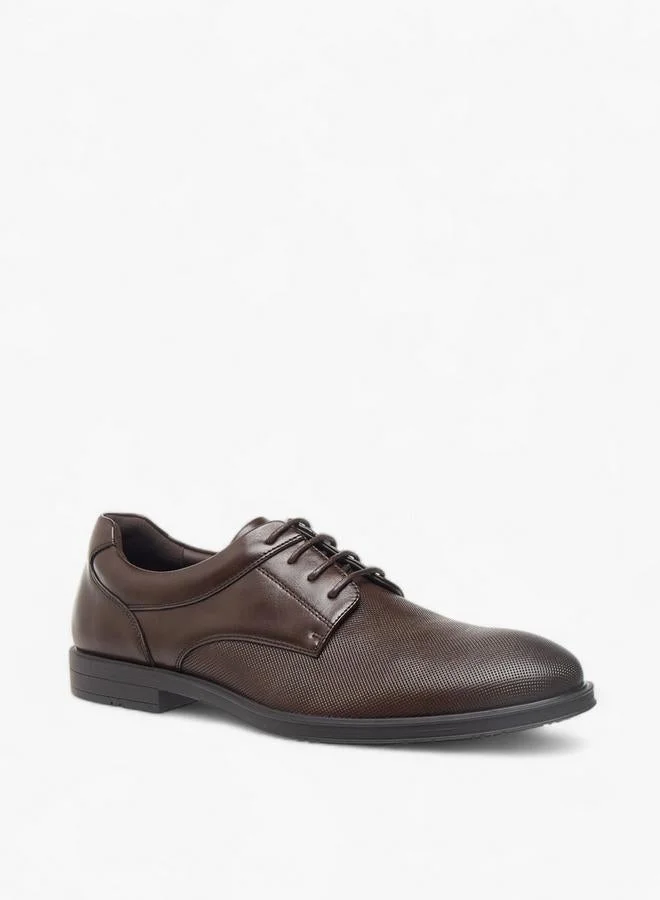 LBL by Shoexpress Textured Derby Shoes With Lace-Up Closure