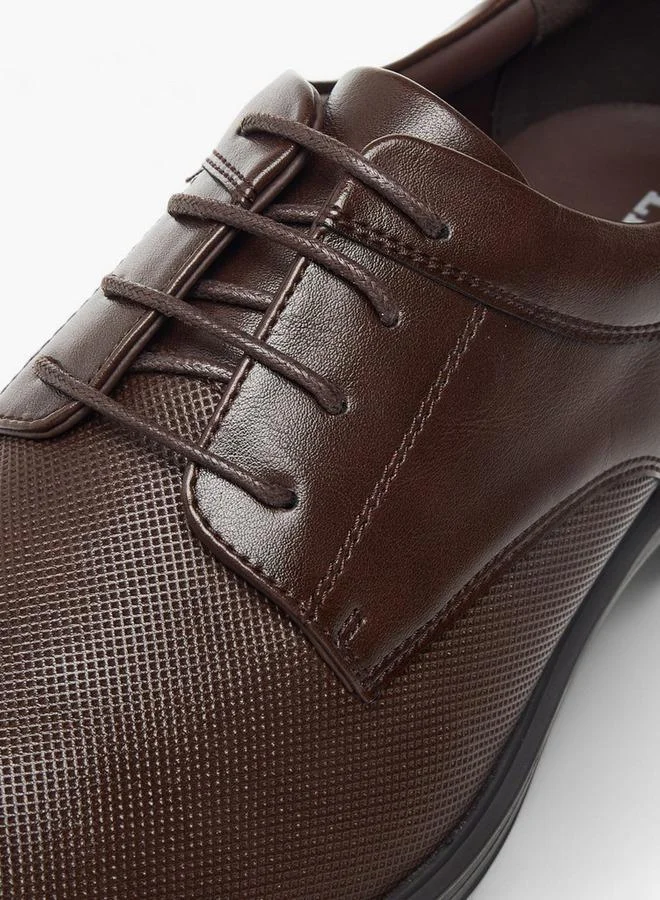 LBL By Shoexpress BROWN Textured Derby Shoes With Lace-Up Closure for Men | Best Price UAE
