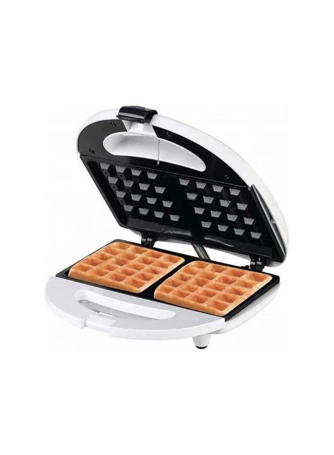 ال سي آلة صنع الوافل الكهربائية 700 واط لشريحتين، لون أبيض DLC-W4488
