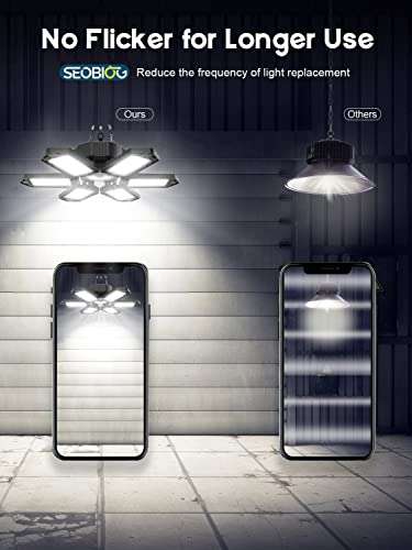SEOBIOG Plug in Garage Light, 200W 20000LM Linkable Shop Light with On/Off Switch, 6500K Hanging LED Lights with 9.84ft Power Cord and US Plug, for Garage, Workshop,Work Bench - Image 4