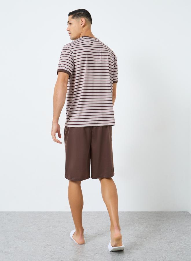 Styli Men Oversized Striped T-Shirt and Shorts Set - Image 5