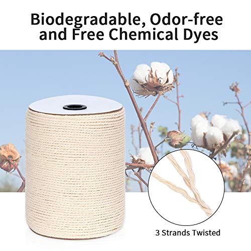 HOMEBOBO Macrame Cord 4mm x 328Yards(984Feet),Natural Cotton Macrame Rope - 3 Strands Twisted Macrame Cotton Cord for Wall Hanging, Plant Hangers, Crafts, Gift Wrapping and Wedding Decorations - Image 2