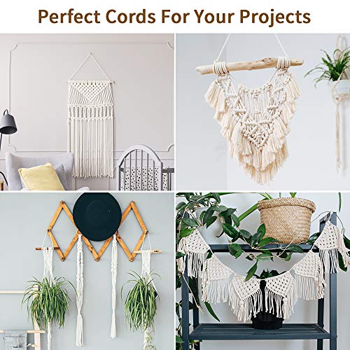 HOMEBOBO Macrame Cord 4mm x 328Yards(984Feet),Natural Cotton Macrame Rope - 3 Strands Twisted Macrame Cotton Cord for Wall Hanging, Plant Hangers, Crafts, Gift Wrapping and Wedding Decorations - Image 5