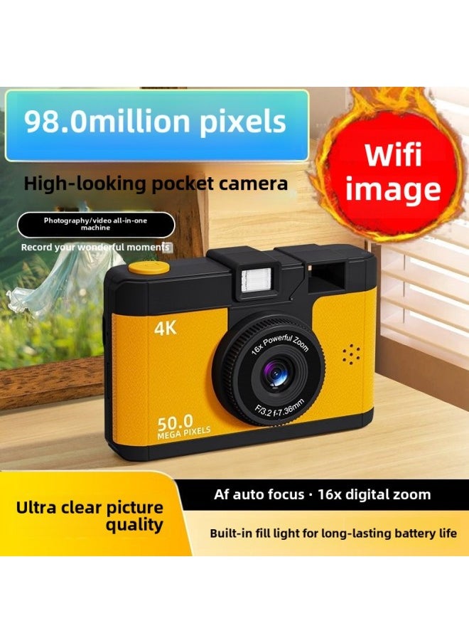 Generic 2024 HD Dual Camera Wifi Digital Camera Beginner Student Party Camera Digital Travel Card Camera-Body Color:Orange/store Manager Recommendation  64g  - Image 3