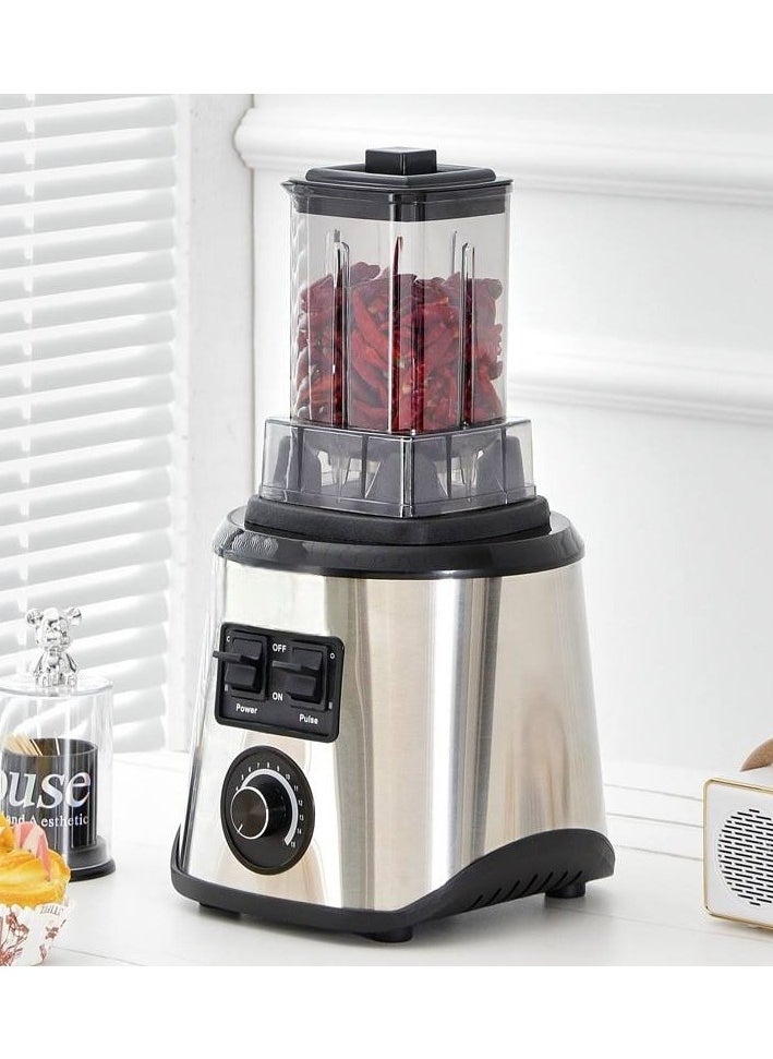 Generic - 3 in 1 Stainless Steel Heavy Duty Portable Juicer Blender To Go Cups and Spout Lids Pulse Technology Smoothie Blender, Powerful Ice Crush Table Blender with Multi Functions - Image 1