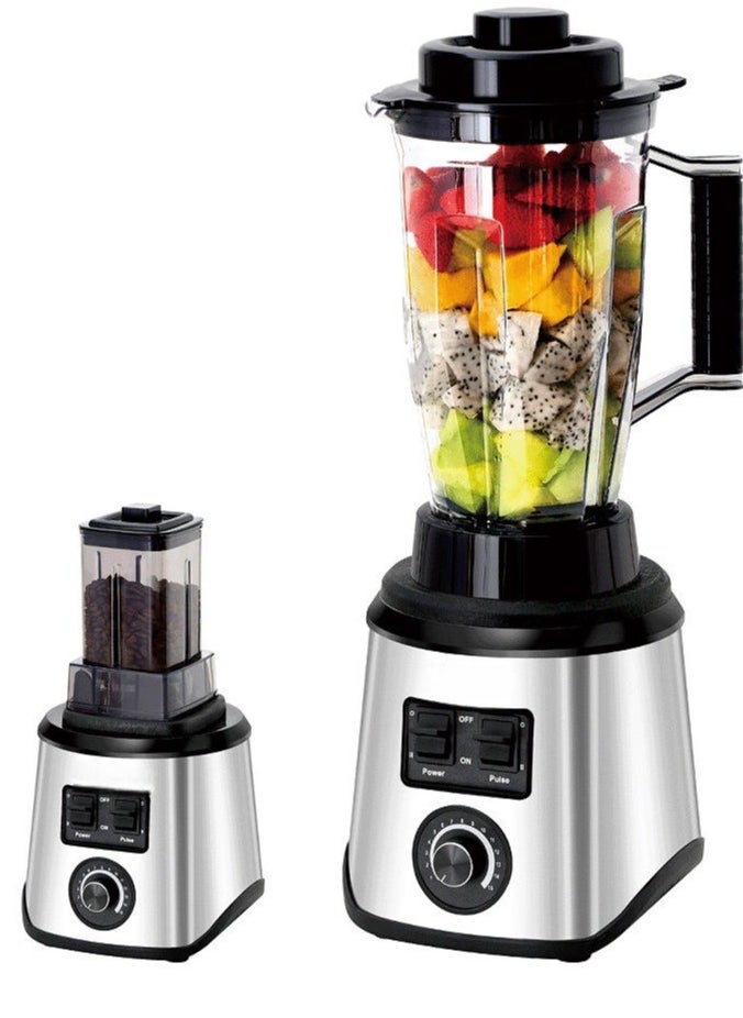 Generic - 3 in 1 Stainless Steel Heavy Duty Portable Juicer Blender To Go Cups and Spout Lids Pulse Technology Smoothie Blender, Powerful Ice Crush Table Blender with Multi Functions - Image 1