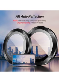 Generic Camera Lens Protector for iphone 14 Pro/14 Pro Max Accessories, 9H Tempered Glass Metal Individual Ring Camera Cover Screen Protector, Case Friendly, Anti Scratch (ٍBlack)  - Image 4