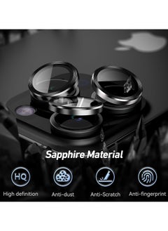 Generic Camera Lens Protector for iphone 14 Pro/14 Pro Max Accessories, 9H Tempered Glass Metal Individual Ring Camera Cover Screen Protector, Case Friendly, Anti Scratch (ٍBlack)  - Image 2