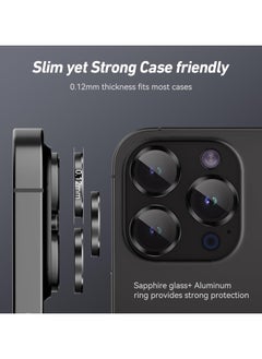 Generic Camera Lens Protector for iphone 14 Pro/14 Pro Max Accessories, 9H Tempered Glass Metal Individual Ring Camera Cover Screen Protector, Case Friendly, Anti Scratch (ٍBlack)  - Image 3