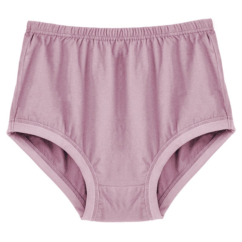 High-waisted Pure Cotton Underpants For Middle-aged Elderly Women Briefs Senior Citizens Midship Underwear Purple  - Image 1
