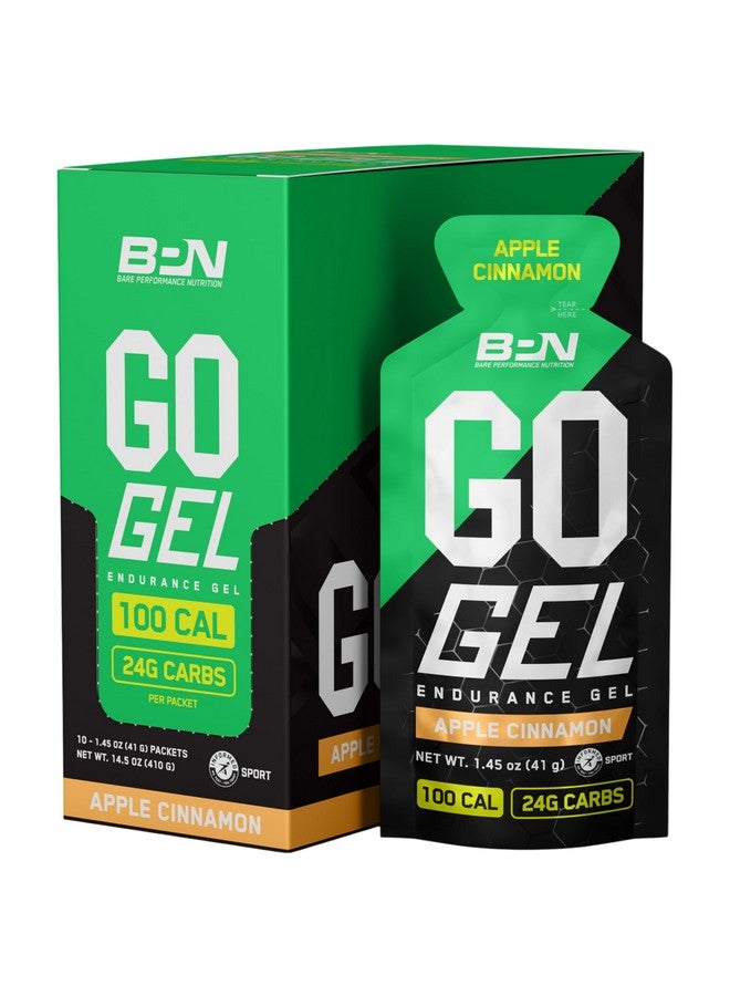 BARE PERFORMANCE NUTRITION, BPN Go Gel Endurance Gel, Vegan + Gluten Free Running Gel with 24g of Carbohydrates & 100 Calories per Gel Pack, 10 Single-Serving Gel Packs, Apple Cinnamon - Image 1
