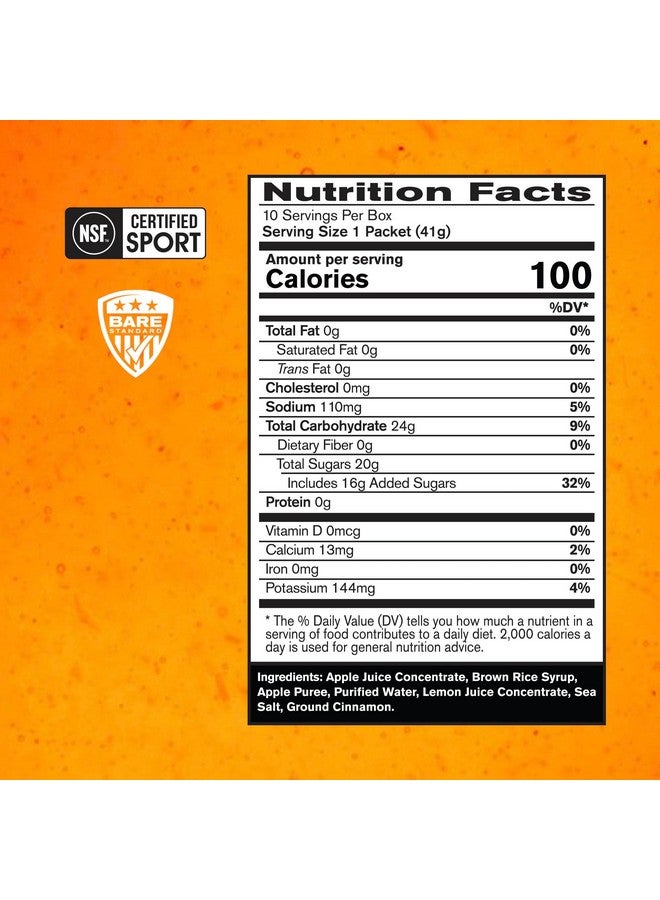 BARE PERFORMANCE NUTRITION, BPN Go Gel Endurance Gel, Vegan + Gluten Free Running Gel with 24g of Carbohydrates & 100 Calories per Gel Pack, 10 Single-Serving Gel Packs, Apple Cinnamon - Image 3