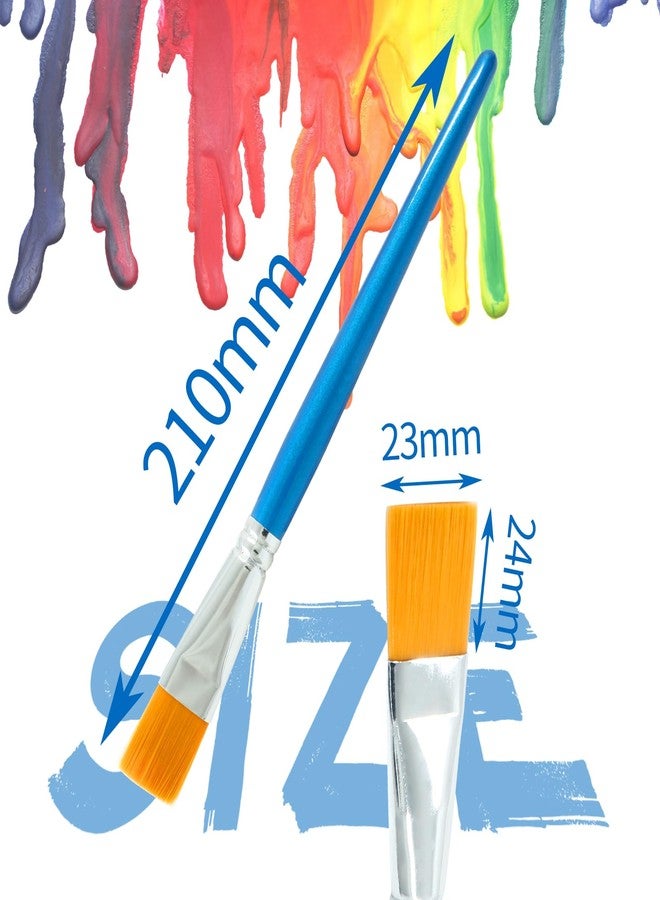 Hitefu 12PCS Flat Paint Brushes, 3/4 Inch Small Acrylic Paint Brush Craft Artist Paint Brushes, Flat Watercolor Brush Bulk for Student & Adult Painting(Pearly Blue) - Image 3