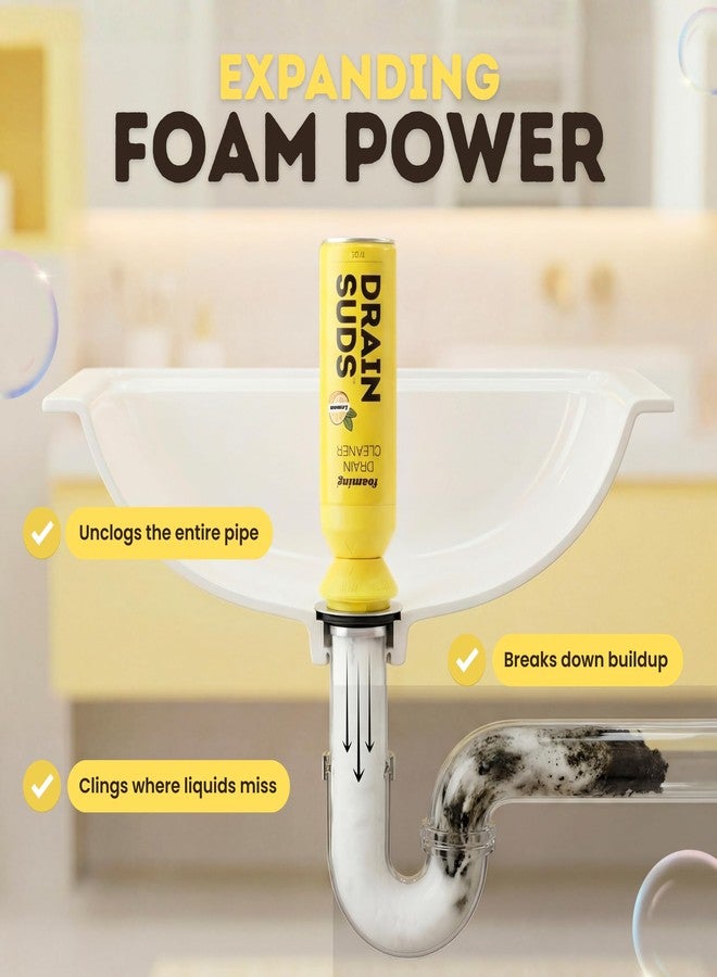 SonicPower Foaming Drain Cleaner, Sink Cleaner and Deodorizer, Drain Clog Remover for Kitchen Sinks, Bathrooms, Shower Drains, Tubs, Washbasin, Clogged Pipe Opener, Lemon and Lavender, 2 Pack - Image 2