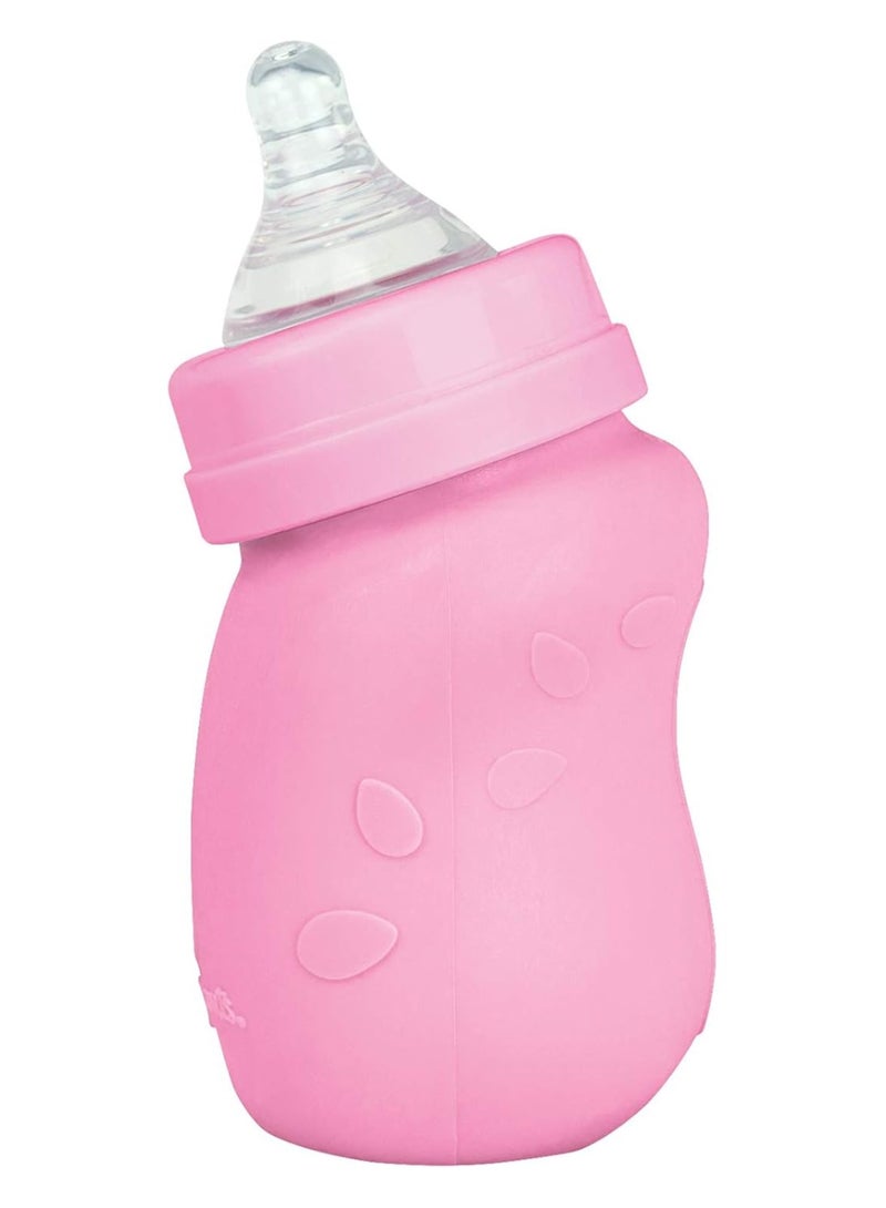 green sprouts Baby Bottle Made From Glass W Silicone Cover-5Oz-Pink-0Mo+ - Image 1