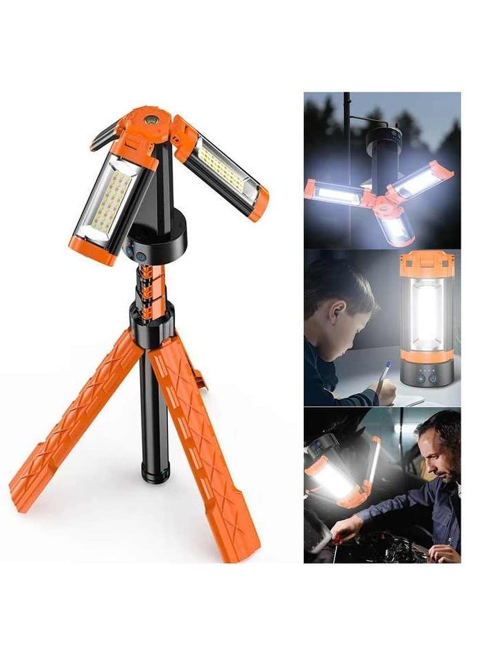 AMBERJACK Rechargeable Camping Light with Stand, Cordless Triple Work LED Lights, 9000mah Battery, 2500 Lumen, 3500-8000K, with Detachable Tripod, Light for Outdoor Work, Camping, Emergency Work lights for Job Site, Workshop Hiking Fishing  - Image 3