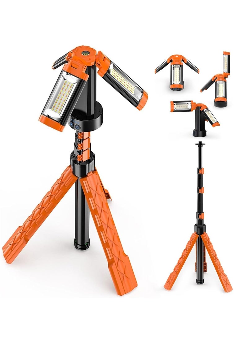 AMBERJACK Rechargeable Camping Light with Stand, Cordless Triple Work LED Lights, 9000mah Battery, 2500 Lumen, 3500-8000K, with Detachable Tripod, Light for Outdoor Work, Camping, Emergency Work lights for Job Site, Workshop Hiking Fishing  - Image 2