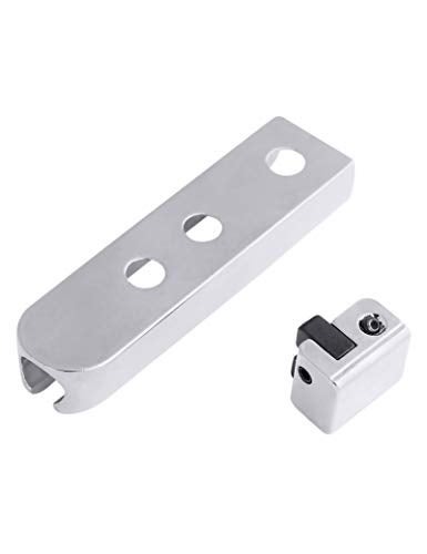 Holmer Bass Guitar Bridge Individual Bass Bridge Tailpiece Single String Bass Bridge for 4 String Bass Guitar Heavy Duty Zinc Saddles. (Chrome) - Image 5