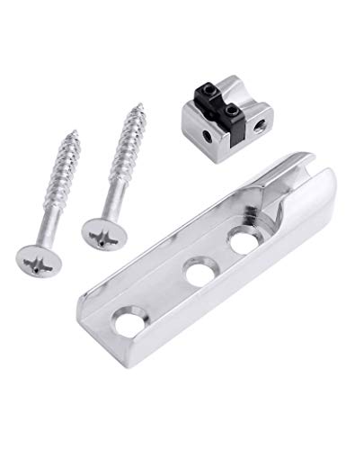 Holmer Bass Guitar Bridge Individual Bass Bridge Tailpiece Single String Bass Bridge for 4 String Bass Guitar Heavy Duty Zinc Saddles. (Chrome) - Image 4