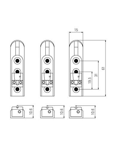 Holmer Bass Guitar Bridge Individual Bass Bridge Tailpiece Single String Bass Bridge for 4 String Bass Guitar Heavy Duty Zinc Saddles. (Chrome) - Image 3
