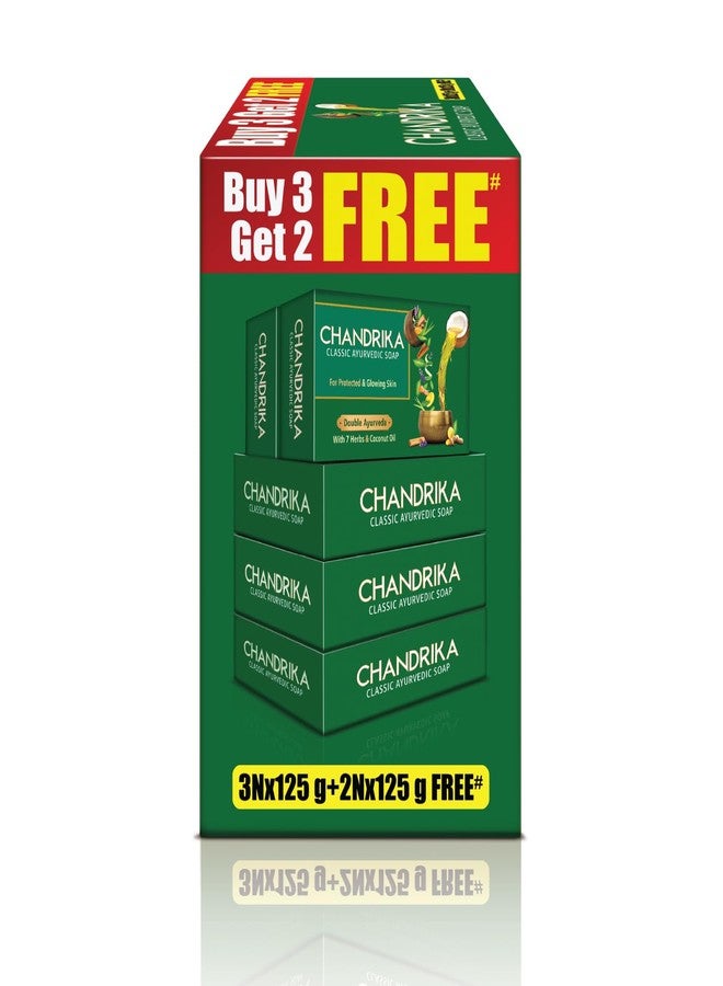 شاندريكا صابون تشاندريكا الأيورفيدي الكلاسيكي | صابون مصنوع يدويًا لبشرة مشرقة طبيعيًا | مناسب لجميع أنواع البشرة | 125 غرام (عبوة من 3 قطع) + قطعتان مجانيتان من الصابون 125 غرام - Image 5
