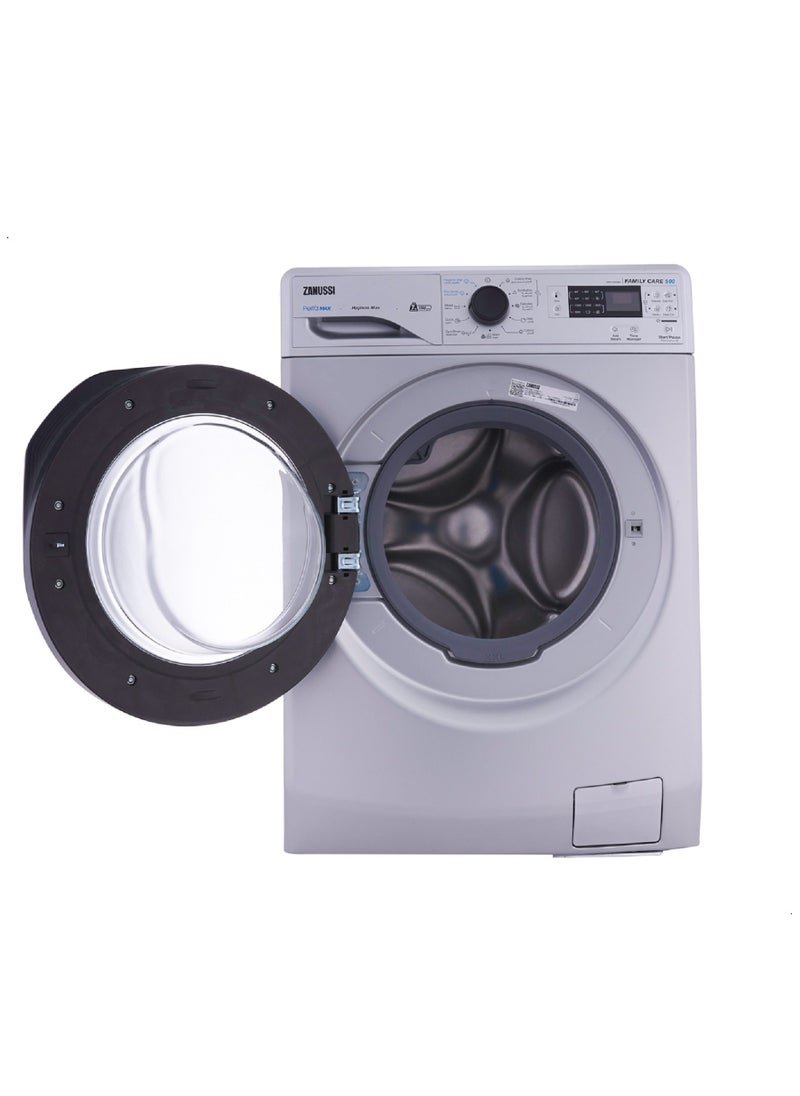 ZANUSSI - Zanussi 7kg PerlaMax front load washing machine 1200 RPM - Silver, Black door ZWF7240SB5 - Image 1