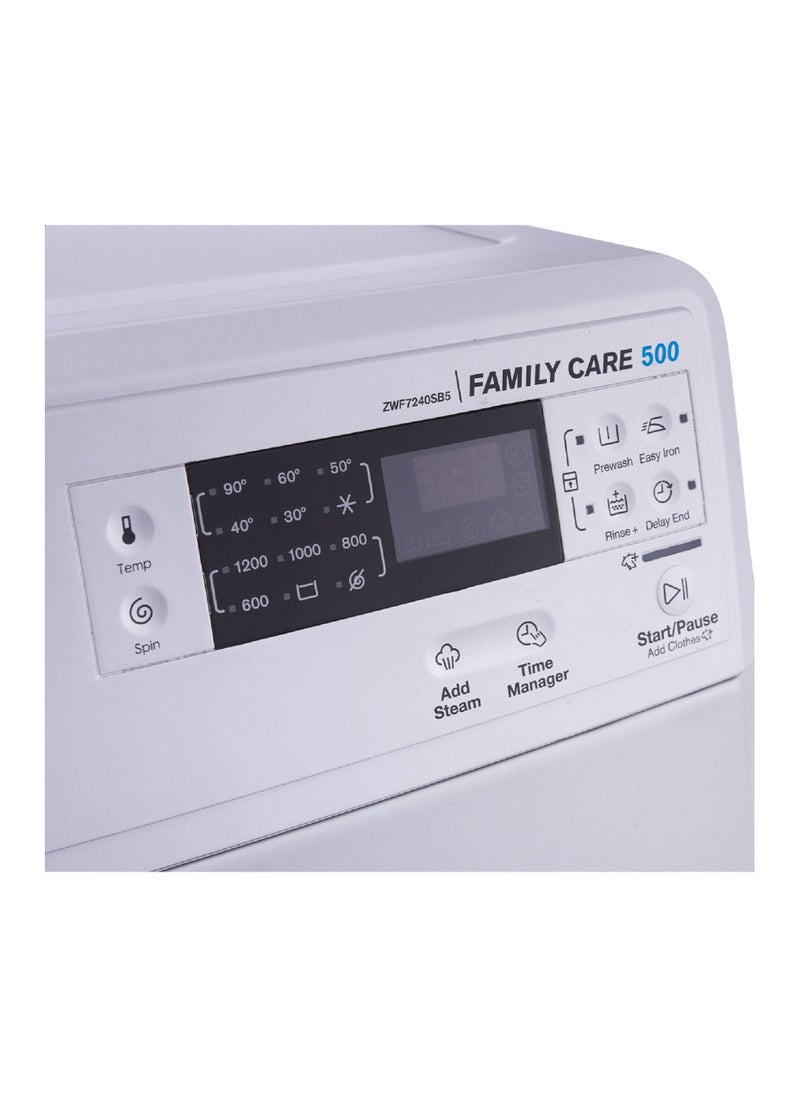 ZANUSSI - Zanussi 7kg PerlaMax front load washing machine 1200 RPM - Silver, Black door ZWF7240SB5 - Image 1