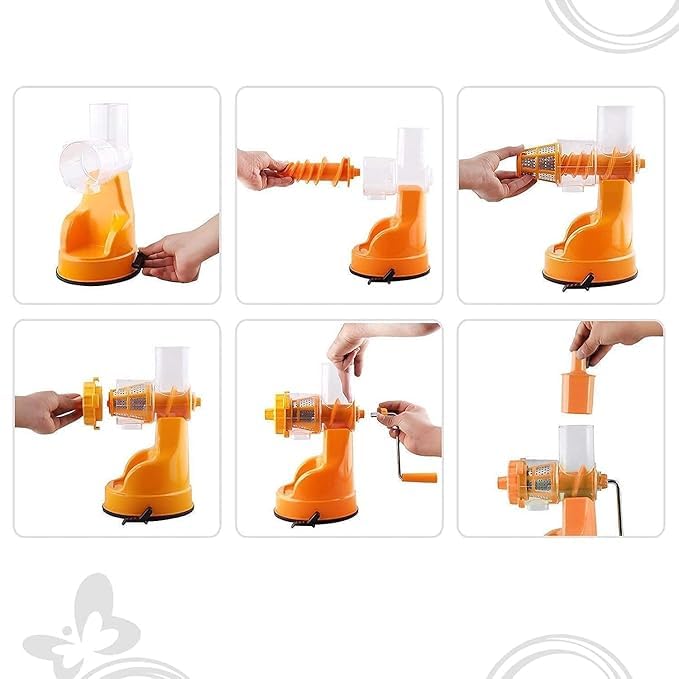 PDSPM Hand Juicer for Fruits and Vegetables with Steel Handle Vacuum Locking System Shake Fruit Juicer Machine for All Fruits - Image 3